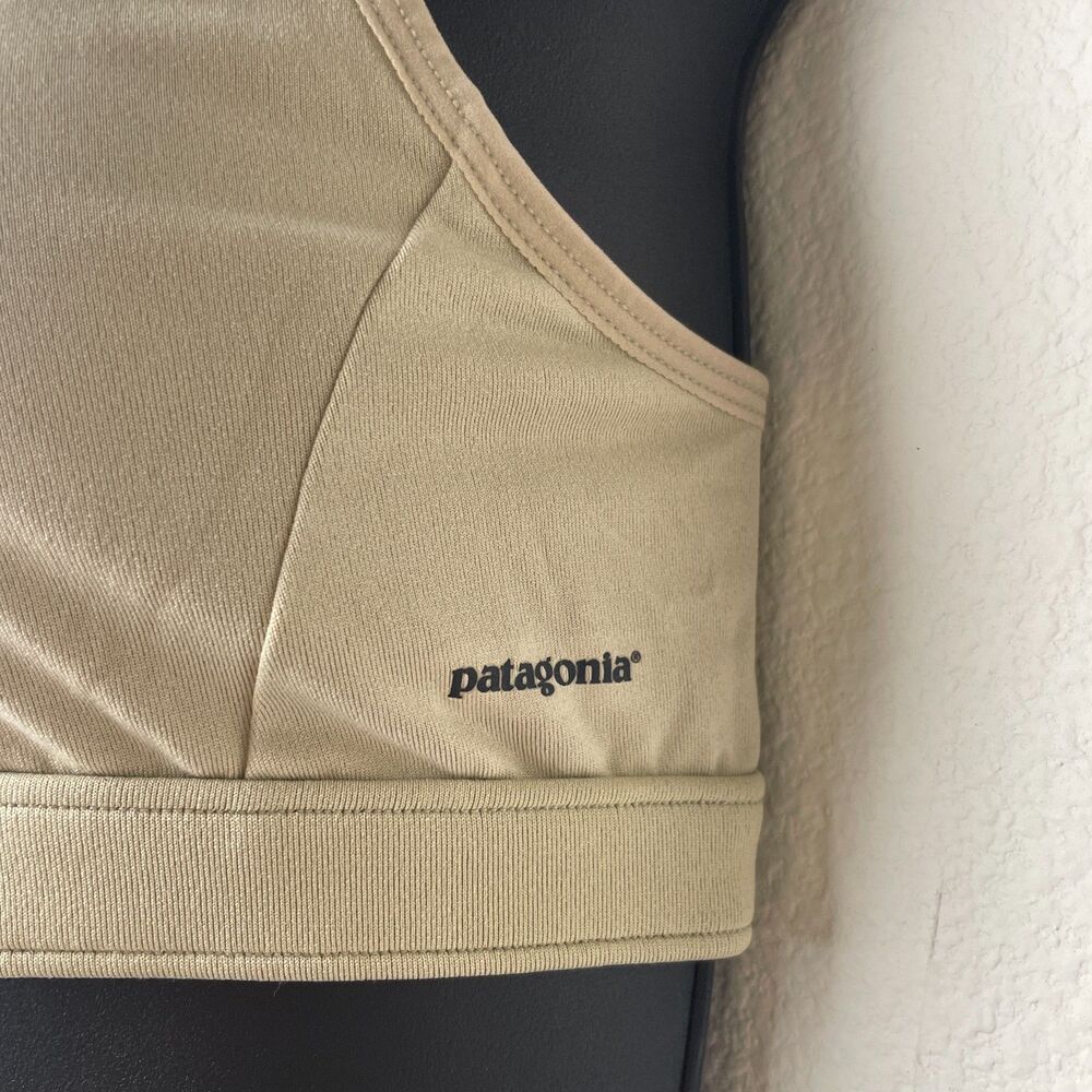 Patagonia Capilene Sports Bra Women M Desert Tan Racer Back USA Made Activewear - Picture 8 of 8